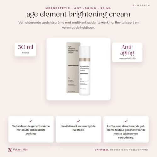 Mesoestetic age element brightening cream productinformatie