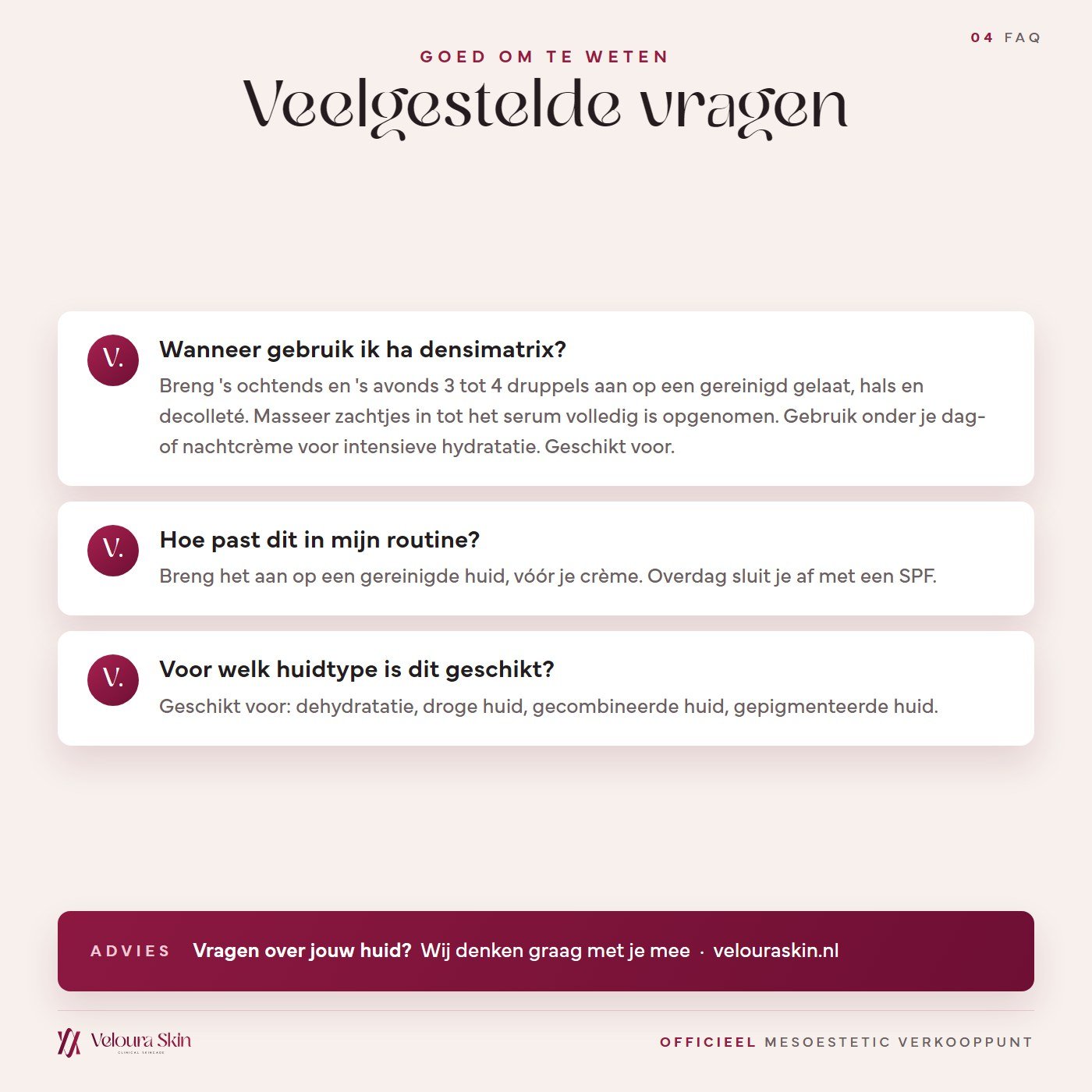 Veelgestelde vragen over Mesoestetic ha densimatrix