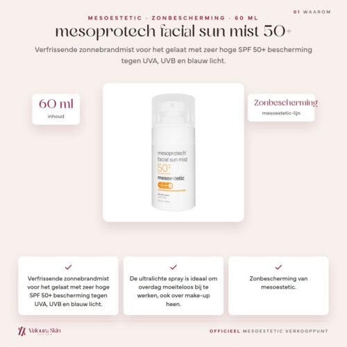 Mesoestetic mesoprotech facial sun mist 50+ productinformatie