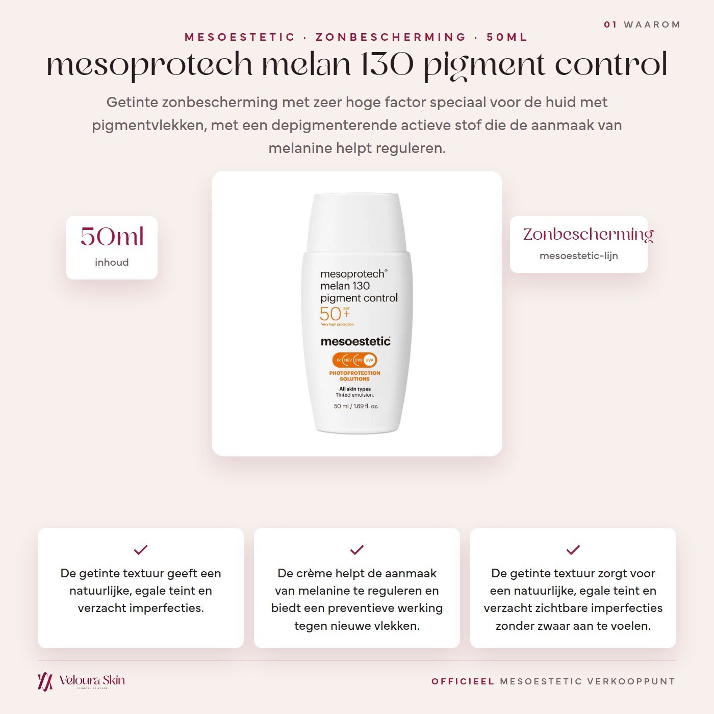 Mesoestetic mesoprotech melan 130 pigment control productinformatie