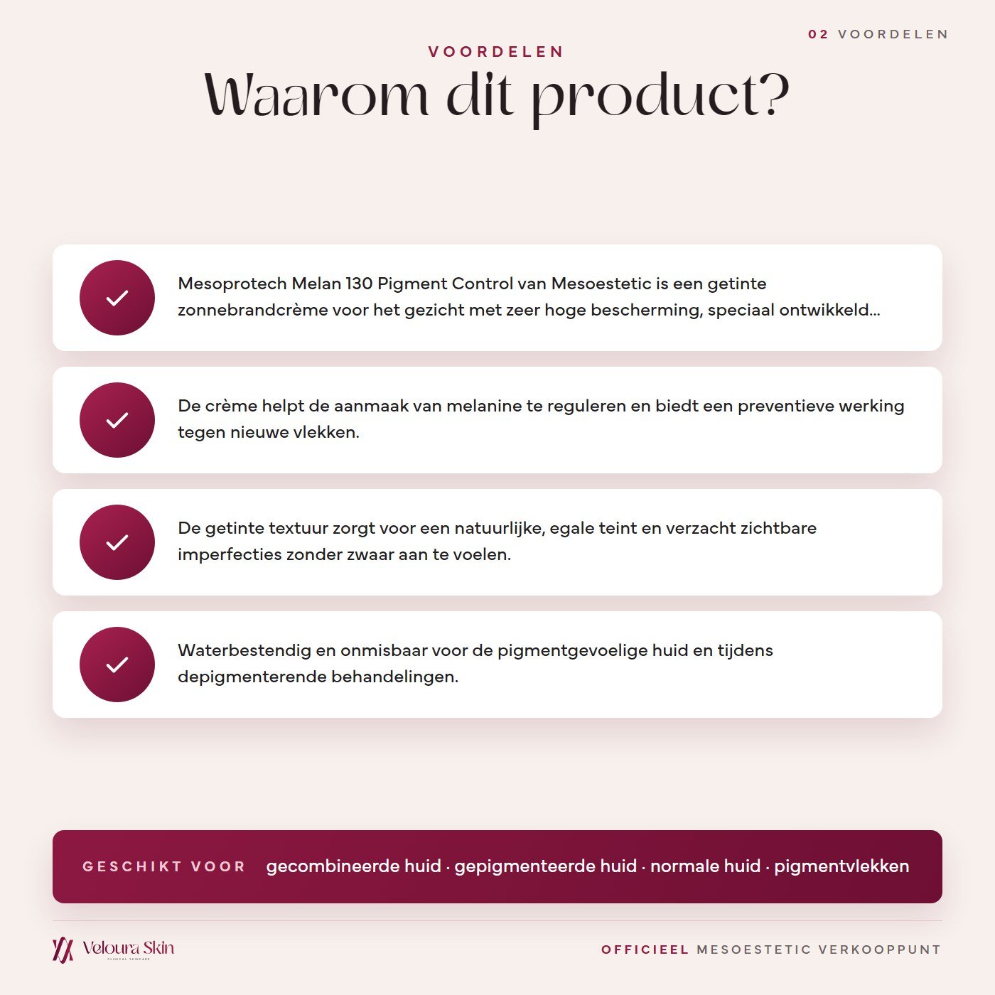 Mesoestetic mesoprotech melan 130 pigment control voordelen