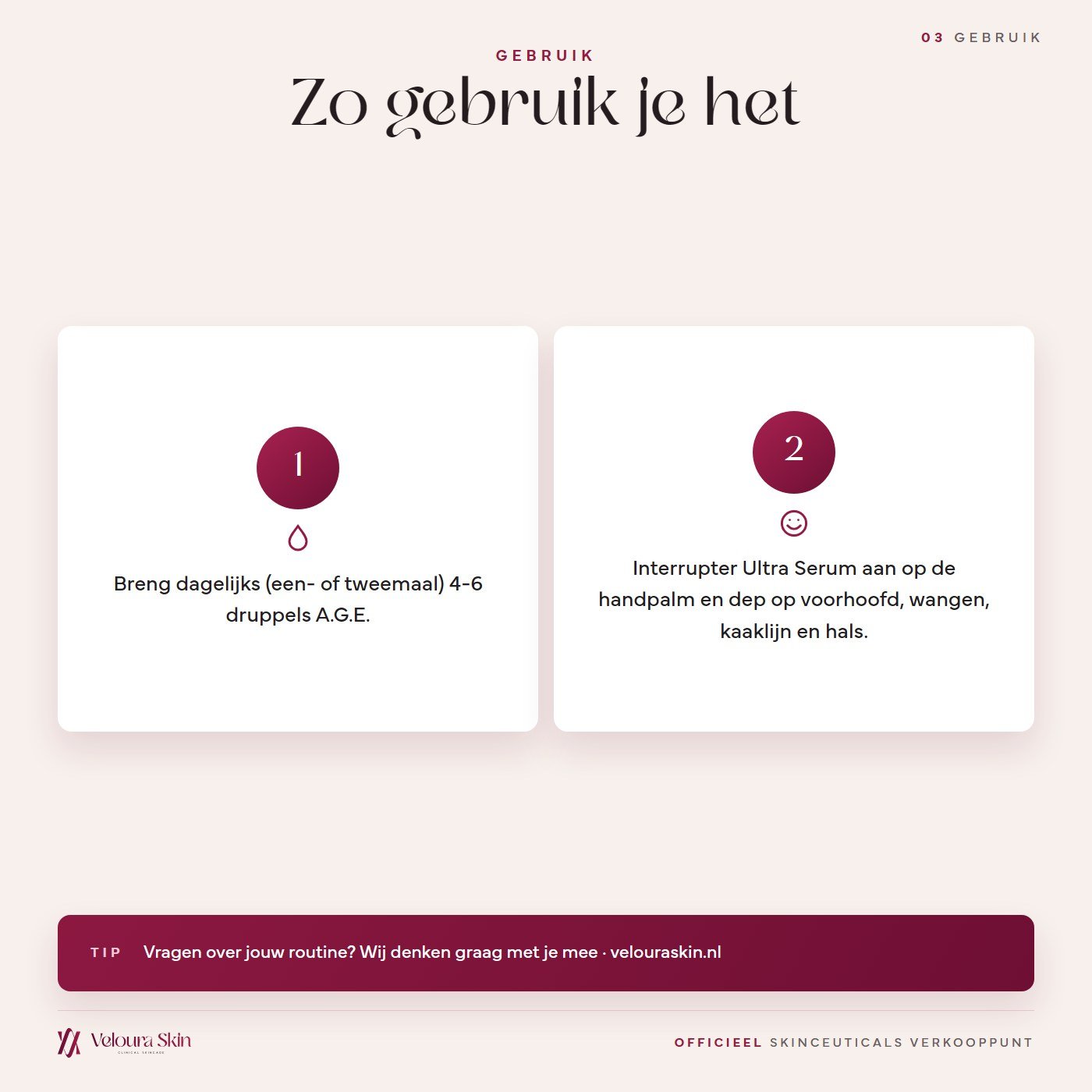 Zo gebruik je SkinCeuticals A.G.E. Interrupter Ultra Serum