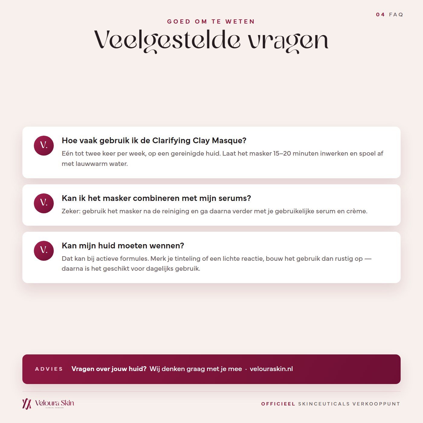 Veelgestelde vragen over SkinCeuticals Clarifying Clay Masque