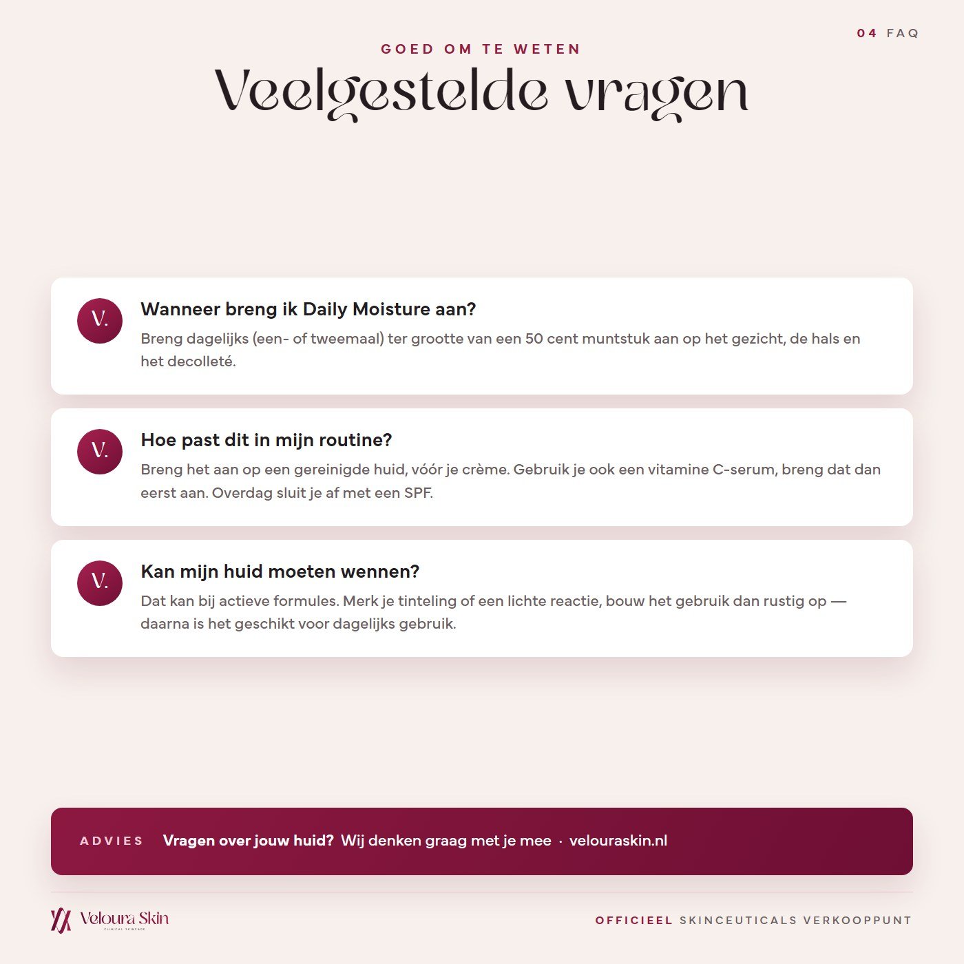 Veelgestelde vragen over SkinCeuticals Daily Moisture