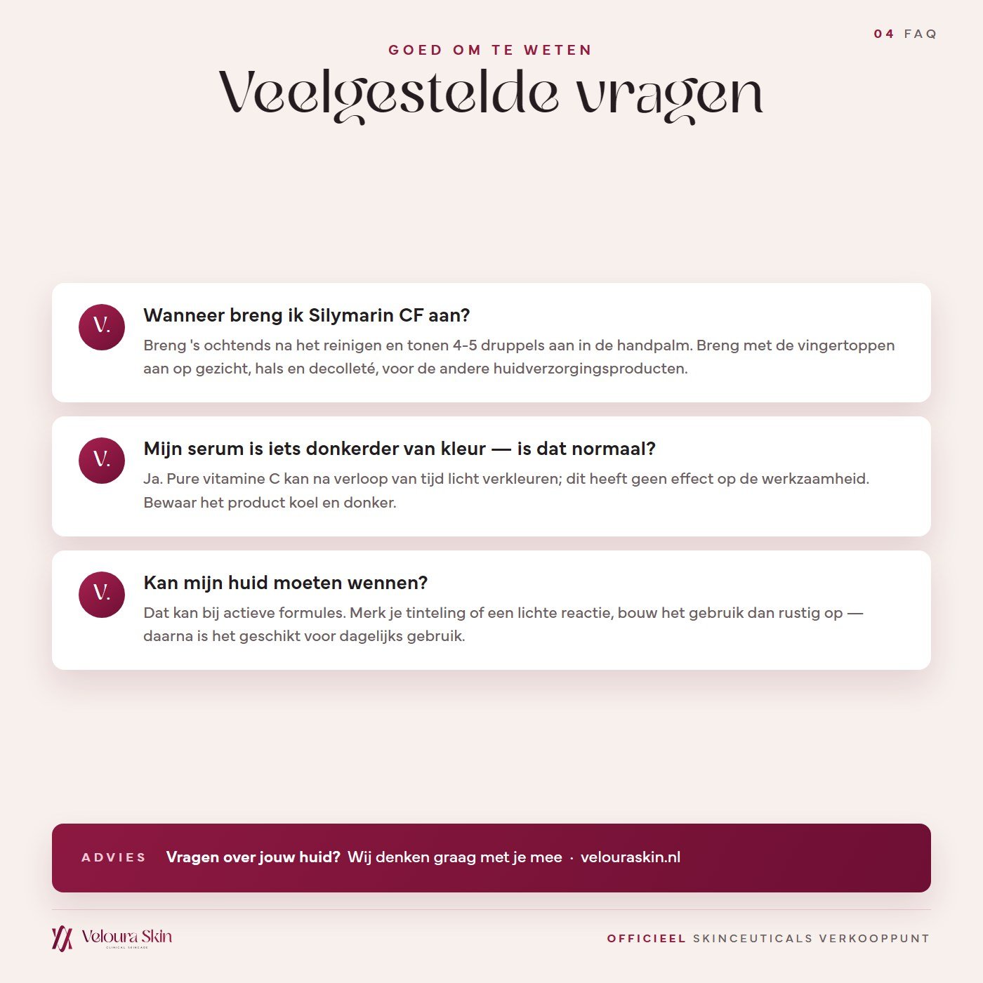 Veelgestelde vragen over SkinCeuticals Silymarin CF